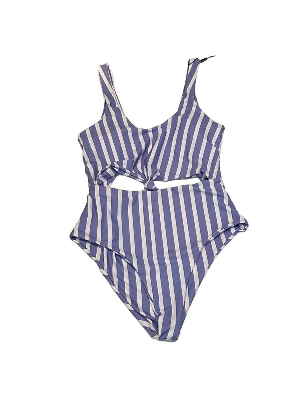 Zaful Purple and White Swimsuit Size 6 NWT
